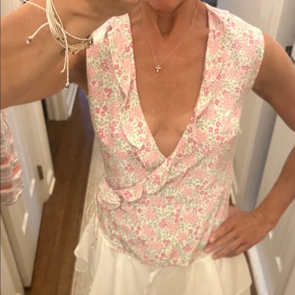 Odille Tops - Odille Floral Silk Wrap Top, 8